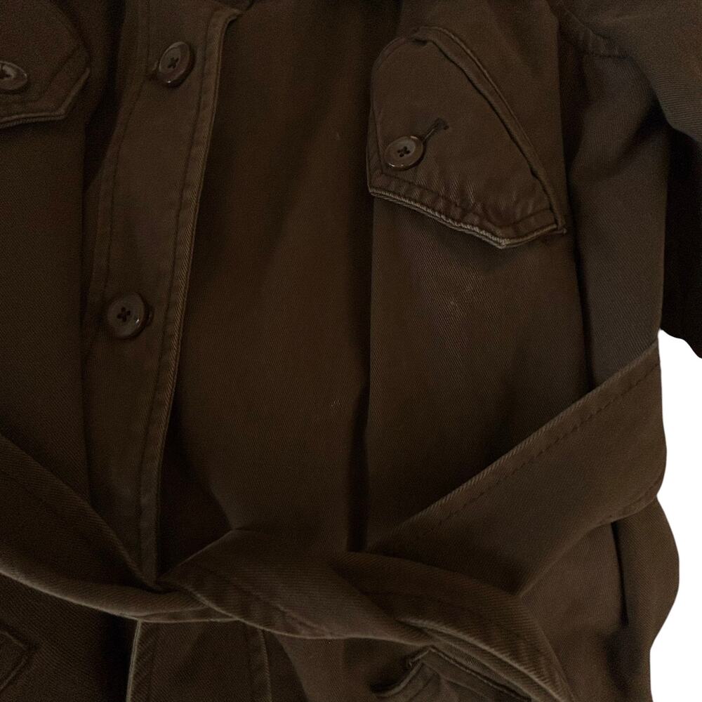 Anthropologie M Jacket Anorak Trench Coat Field Jacket Cargo Brown Mid Length - Picture 3 of 6